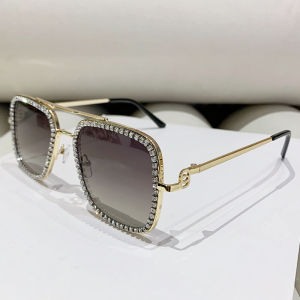 (GENTLE MOSCOT) Western Diamond Fashion Aviator Sunglasses Personalized UV Protective Outdoor Shades