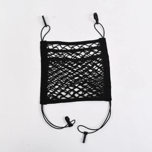 【CCWOLF】  Car Elastic Storage Net Bag Between Seats Auto Interior Organizer Car Divider Pet Barrier Universal Stretchable 3 Layer Mesh Bag