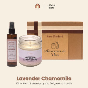 Kasa Adoré | Aromatherapy DUO | 200g Candle + 100ml Home Room Car & Linen Fragrance Freshener Spray