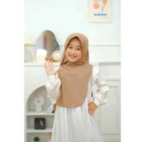 𝐌𝐚𝐟 𝐇𝐢𝐣𝐚𝐛 Pashmina Oval Anak Jersey Usia 4-8 Tahun Pashmina Instan Oval Anak