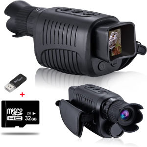 Single eye night vision equipment 1080P high-definition infrared night vision glasses 5x digital zoom monocular outdoor day and night dual-use 100% darkness 300m can take pictures and video