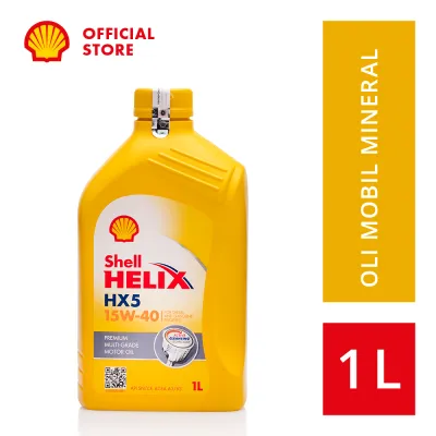 Oli Mobil Shell Helix HX5 15W-40 (1L)– Premium Mineral Pelumas Mesin Mobil harian Generasi Lama Lebih Awet & Performa Stabil