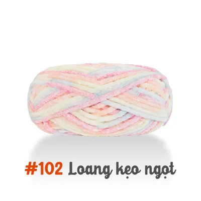Len nhung Chenille sợi mềm mịn cuộn 100gr