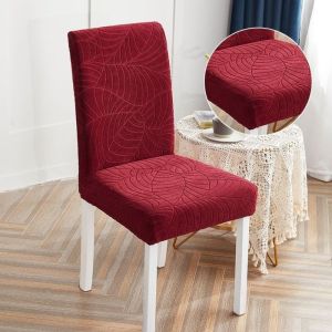 ART SUPPLIESX หลังสูง ผ้าคลุมเก้าอี้กันน้ำ ปลอกหุ้ม ผ้าแจ็คการ์ดยืด ผ้าคลุมเก้าอี้รับประทานอาหาร ใหม่ ผ้าสแปนเด็กซ์ยืดหยุ่น ผ้าคลุมเก้าอี้ครัว ห้องรับประทานอาหาร