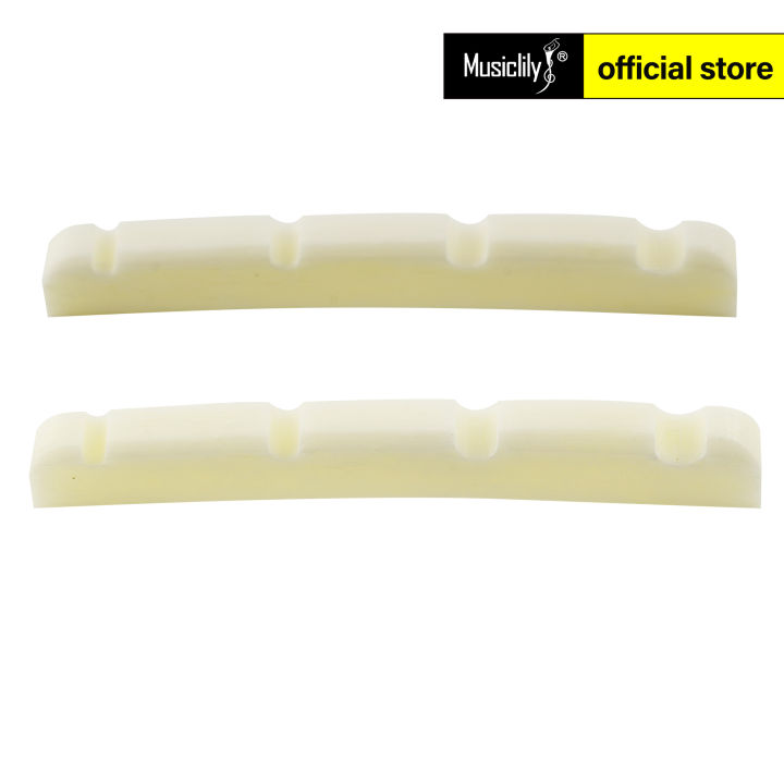 Musiclily Pro 39.47mm Slotted J Bass Bone Nut Curved Bottom for 4