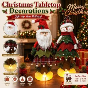 Santa Claus Snowman Electric Swing Doll with Luminous Base Ornament Tabletop Home Xmas Decor Gifts