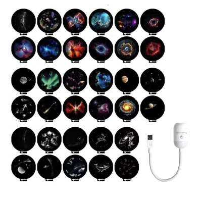 Dreamy Night Light 360 Degree Flexible Projector Lamp 2-in-1 Star Projector Night Light with Usb Mini Led Starry Sky Ceiling Wall Lamp 360° Rotating Projector for Bedroom Kids Room for Asia