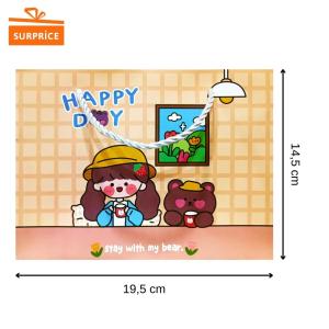 Surprice Paper Bag Kartun Girl 19.5x14.5x8.5 / Paper Bag / Goodie Bag