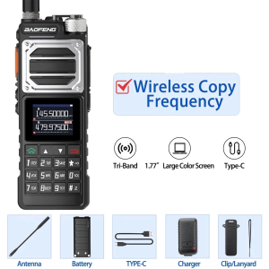 COD Baofeng UV25 Long Range 20W Power Two Way Radio Type-C Fast Charging 999Channels Walkie Talkie
