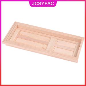 JCSYFAC 1 12 Dollhouse thu nhỏ 4 Bảng điều chỉnh nội thất cửa gỗ tự làm mô hình phụ kiện đồ chơi