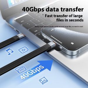 SADA สายชาร์จ40Gbps Thunderbolt Type-C ความเร็วสูง240W สำหรับการถ่ายโอนข้อมูลความละเอียดสูง