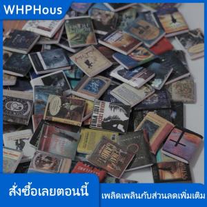 WHPHous หนังสือบ้านตุ๊กตาขนาดเล็ก200ชิ้นอุปกรณ์เสริมชั้นหนังสือความวิตกกังวลอุปกรณ์เสริมหนังสือขนาดเล็กสำหรับตกแต่งบ้านตุ๊กตาขนาดเล็ก