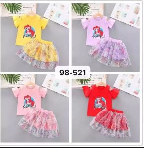 Setelan Sabrina Rok Tutu Import Premium usia 1-4Tahun REALPICT