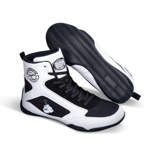 Men Light Weight Wrestling Shoes Breathable  Boxing Sneakers Mens Professional Boxing Shoes Black  White  Athletic Sneakers