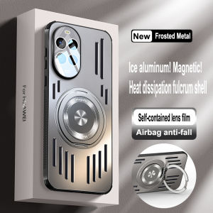 Ốp điện thoại có giá đỡ xoay phù hợp với Huawei nova 13 Pro nova13 Pro nova14Pro nova 14 Pro nova14 Ultra vỏ kim loại mới tản nhiệt hút từ tính bảo vệ toàn diện chống sốc