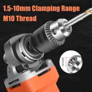 Angle Grinder Electric Drill Conversion Collet 10mm Chuck Holder Power Drill Adapter Convert M10 Electric Angle Grinder