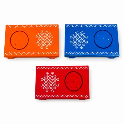 Traditional Wooden Chowki with Incense Holder | Handmade Pooja Dhoop Stand for Home Temple Meditation & Prayer Decor (Pack of 1 | Size - 6*3 inches)