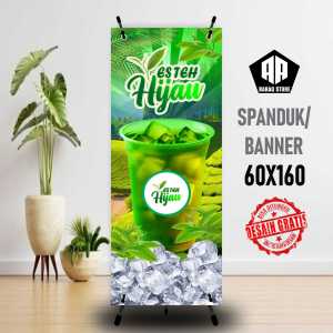 Spanduk Banner ES TEH HIJAU MENYALA UKURANDESAIN BISA REQUEST