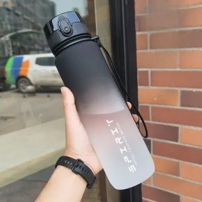 Large Capacity 1 Liter Sports Water Bottle Gradient Color PC Large Capacity Sports Kettle Beautiful 500/800/1000ml Leak Proof Colorful Plastic Cup