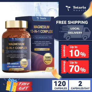 Totaria Magnesium Complex 700mg Magnesium Glycinate Supplement With 12 Active Magnesium For Nerves Function Muscles Recovery Heart Health Mood Improve Sleep Quality