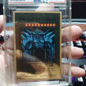 Thẻ yugioh kim loại kỹ niệm lá Obelisk the Tormentor vị thần sức mạnh hợp kim ánh gương 1458 D10 1