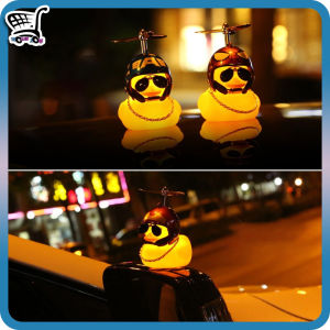 Viral Yellow Duck Horn & Light with Helmet Necklace Sunglasses Led Light Easy Install Strap Adhesive Double Tape