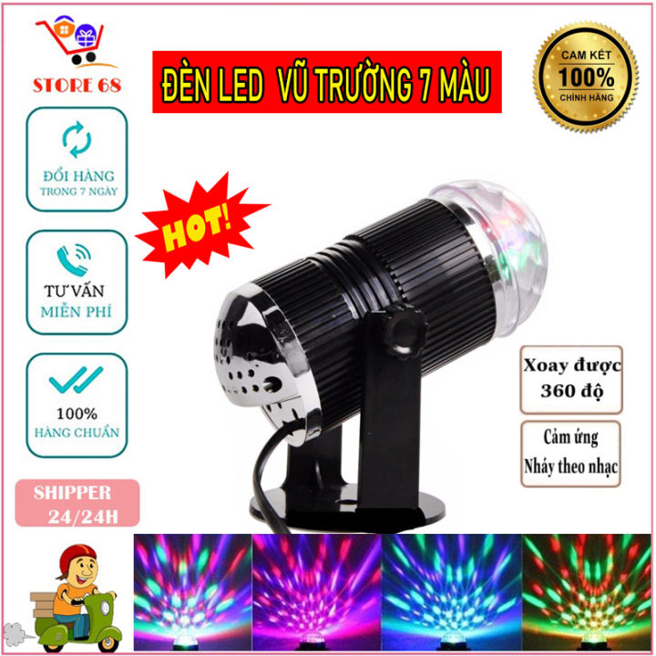 [NEW 2022] Đèn LED trang trí, bóng đèn trang trí tết, Đèn LED 7 màu vũ trường cảm ứng nhạc,bóng đèn LED trụ mini, đèn LED xoay 7 màu sân khấu chớp theo nhạc, Đèn nháy theo nhạc, đèn chớp 7 màu, đèn trang trí, đèn Led