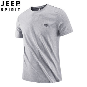 Jeep Spirit Áo phông nam áo thun thể thao thoáng khí cotton nguyên chất Áo Phông Ngắn Tay Cổ quá khổ