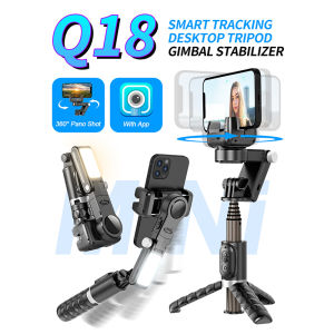 NOXIER Q18 Gimbal Stabilizer Smart Tracking 360°Phone Stabilizer Desktop Follow-up Mode Smartphone Selfie Stick with Fill Light with Wireless Remote
