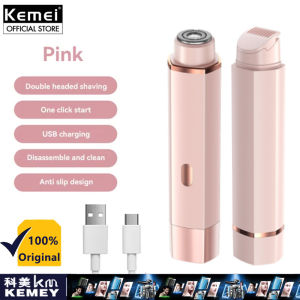 Kemei Shaver For Women Hair Removal Electric Shaving Machine Epilator Private Pubic Bikini Trimmer Double Head Razor