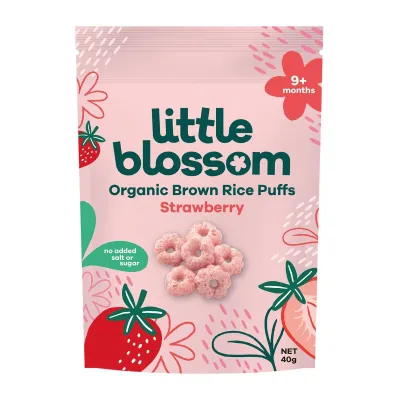 Little Blossom Organic Baby Puffs - Strawberry