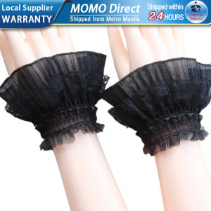 1pair Detachable Sleeves Fake Cuffs Female Lace Thin Pleated Flare Sleeve Ruffles Wristband