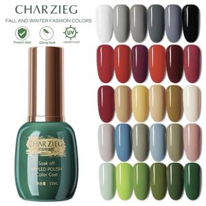 1-50 CHARZIEG Kutek Kuku Wanita Halal Gel Nail Polish 15ml Pengering UV LED soak off KU007