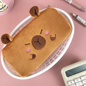 MEMGOUO Capybara Toy Pen Bag Plush Multifunctional Pencil Case High Quality Large Capacity Storage Bag Student