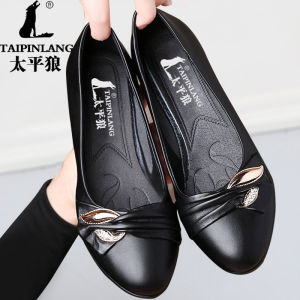 Flat kasual wanita Moccasins Ballet 2022 kasut Ballerina Loafers bukan slip PU Spring Autumn hitam saiz besar