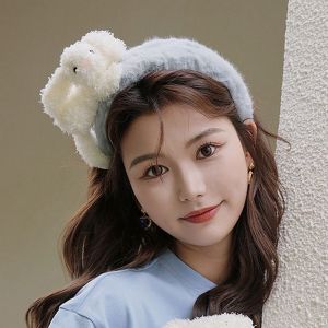 JEWELS1 Creative Sweet Headwear Makeup Headband Hair Artifact Rabbit Wash Face Hair Band Cartoon Plush Headband Women Hair Accessories Width Hair Hoop