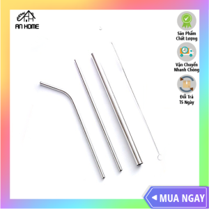 [SẴN HÀNG][SET 3 MÓN] Bộ 2 Ống Hút Inox 304 Kèm Cọ Rửa - Bộ Ống Hút Inox Kèm Cọ Rửa Tiện Lợi Giá Rẻ