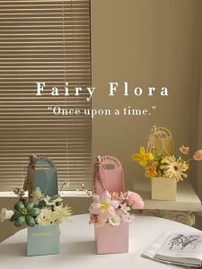 Creative Hand-folded Folded Flower Box Paper Foldable Flower Box Romantic Flower Arrangement Box Portable Bouquet Wrapping Box Gifts DIY Flower Container Box High Quality Handheld Bouquet Basket