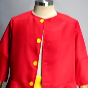 2025Anime Monkey D Luffy Cosplay Costume For Kids Boy Luffy Straw Hat Tops Pants Outfit8/26