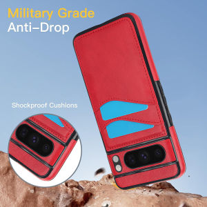 Shockproof PU Leather Credit Card Holder Wallet CaseFor Google Pixel 8 Pro Pixel 9 Pro XL 8A Slim Matte Protective Phone Cover