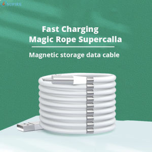 Magnetic absorption cable Data Charger Cable Super Calla Self Winding USB Magnetic Absorption Magic Fast Charging Data Cable Magnetic Cable Fast Charging Cable for iPhone Android