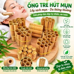 [Đủ size) Bộ 10 Ông Tre Nặn Mụn Lăn Ống Tre Bộ Ống giác hơi tre trúc