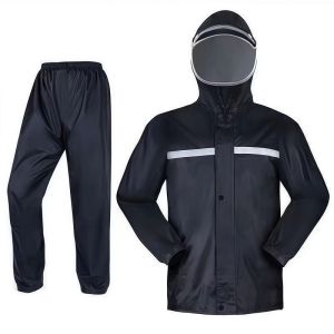 Claro Waterproof Motorcycle Raincoat with Reflective Stripes - Premium Quality and Extra Thick Materials