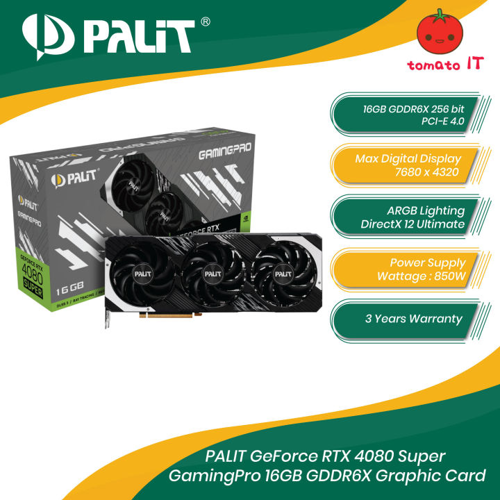 PALIT GeForce RTX 4080 Super GamingPro 16GB GDDR6X Graphic Card | Lazada