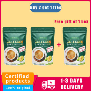 【Buy 2 Free 1】FITGUM Collagen Chia Coffee Mix - Bright Skin - Slim Body - 11 in 1 Coffee Mix - Collagen & Glutathione - 100% Natural - 10 Sachets