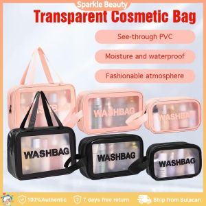 Fashion Women High Capacity Cosmetic Bag Waterproof Portable Transparent Cosmetic Make up Skin Care Beach Wash Travel Bag Pouch Organizer