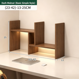 Ready Stock Adjustable Desktop Bookshelf Foldable Wooden Desktop Rack Multipurpose Table Storage Organizer For Home & Office