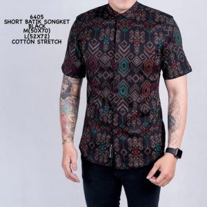 DGM Kemeja Batik Pria Lengan Pendek Slimfit Songket 6086 6129 6130
