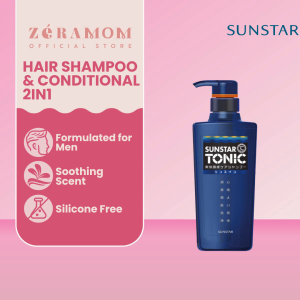 Sunstar Tonic Mens Hair Shampoo & Conditioner 2in1 - Soothing Scent Silicone-Free 600ml