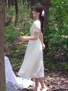 White Formal Dress for Civil Wedding Graduation Baptismal Dedication and Christening on Sale㏇X0414